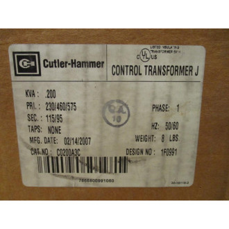 Cutler Hammer C0200A3C Control Transformer