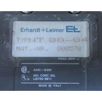 Erhardt+Leimer NT-80-04 Limit Switch NT8004 - New No Box
