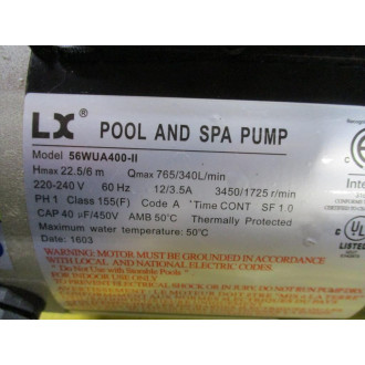 Lingxiao 56WUA400-II LX Pool & Spa Pump 56WUA400II - Used