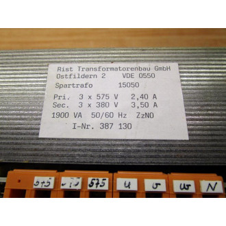 Weisser 387 130 Transformer 15050 - New No Box