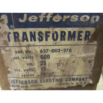 Jefferson Electric 637-002-278 Transformer 637002278