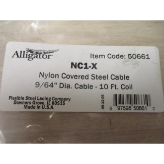Alligator NC1-X Nylon Covered Steel Cable NC1X Alligator NC1-X Nylon Covered Steel Cable NC1X