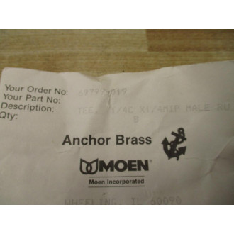 Moen 71-44 Anchor Brass Tee Fitting 7144 (Pack of 8)