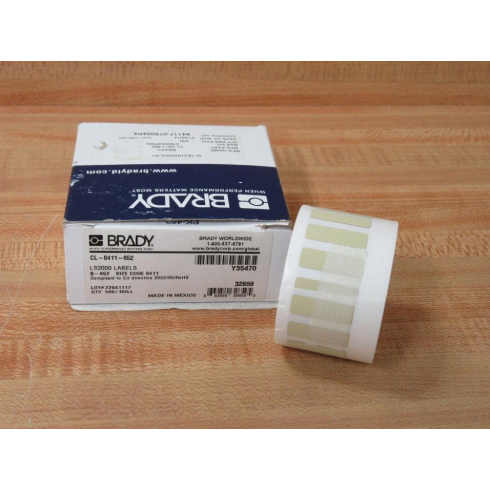 Brady CL-0411-652 Polyimide Thermal Label 32659 Y35470 (Pack of 500) Brady CL-0411-652 Polyimide Thermal Label 32659 Y35470 (Pack of 500)