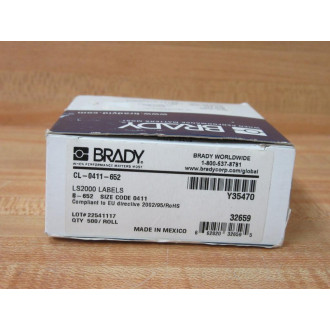 Brady CL-0411-652 Polyimide Thermal Label 32659 Y35470 (Pack of 500)