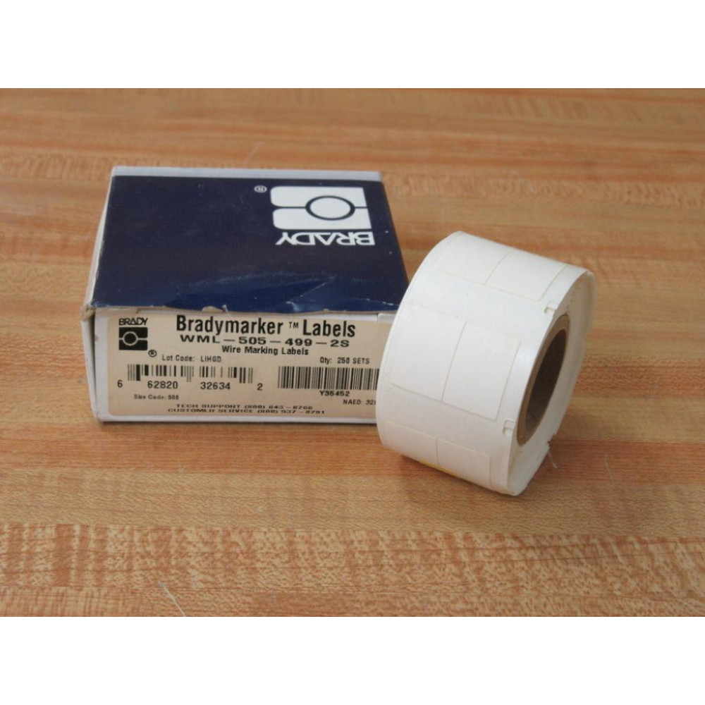 Brady WML-505-499-2S Wire Marking Label 32634 Y35452 (Pack of 250) Brady WML-505-499-2S Wire Marking Label 32634 Y35452 (Pack of 250)