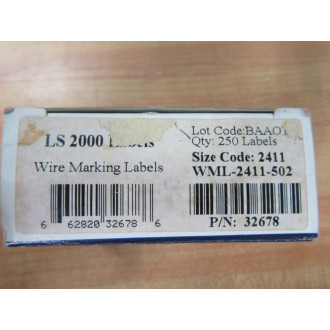 Brady WML-2411-502 Wire Marking Label 32678 (Pack of 250)