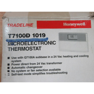 Honeywell T7100D 1019 Tradeline Microelectronic Thermostat T7100D1019