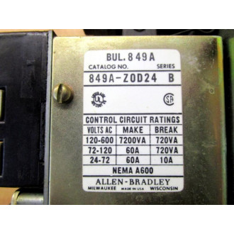 Allen Bradley 849A-ZAD24 Pneumatic Control Timer 849ZAD24 Series C - New No Box