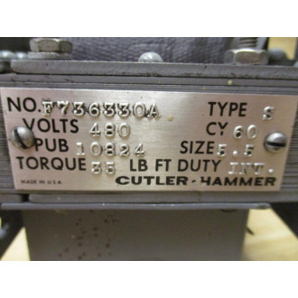 Cutler Hammer F736330A Solenoid Coil F73633OA Missing Armature - Used