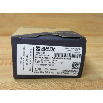 Brady PTL-71-430 Workhorse Polyester Label 1119 Y4137167 (Pack of 750)