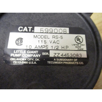 Little Giant Pump 599008 RS-5 Remote Switch - Used