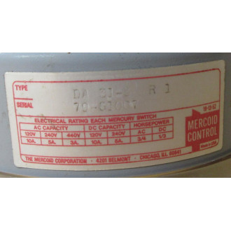 Mercoid DA-31-3-R 1 Pressure Switch DA313R1