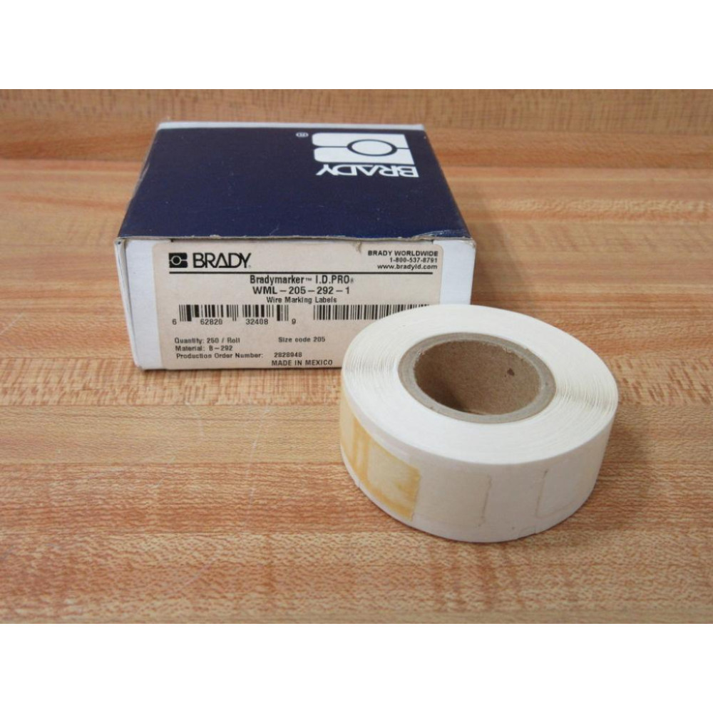 Brady WML-205-292-1 Wire Marking Label 32408 Y35318