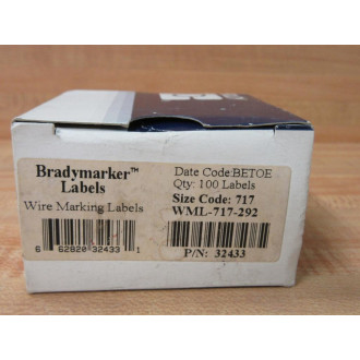 Brady WML-717-292 Wire Marking Label 32433 3TP78 (Pack of 100)