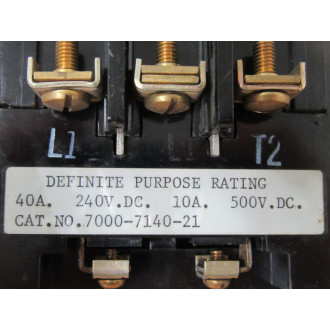 Ward 7000-7140-21 Joslyn Clark Contactor 7000714021 - Used