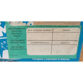 General Electric 25DB29ECZZ8 Panel Meter 2503