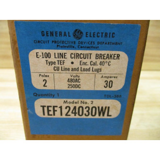 General Electric TEF124030WL E-100 Line Circuit Breaker 30AMP TEF124030