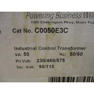 Eaton C0050E3C Industrial Control Transformer
