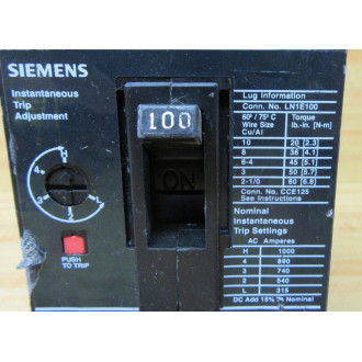 Siemens ED63A100 Circuit Breaker ED63A100L W Marred Housing - New No Box