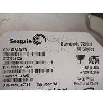 Seagate 98D012-520 3.5"  Hard Drive ST3160212A - Used