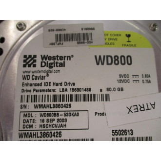 Western Digital WD800BB-53DKA0 3.5" IDE Hard Drive WD800 - Used