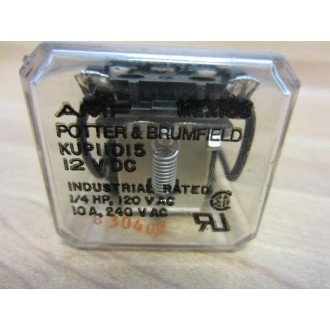 Potter & Brumfield KUP-11D15-12VDC Relay KUP-11D15-12V DC 14HP 120VAC - Used