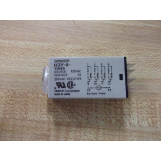 Omron H3Y-4 Timer H3Y4 0-1 Seconds H3Y-4-120VAC-1S - Used