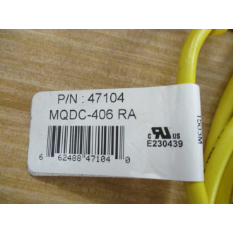 Banner MQDC-406RA Single Ended Cordset MQDC406RA Yellow - New No Box