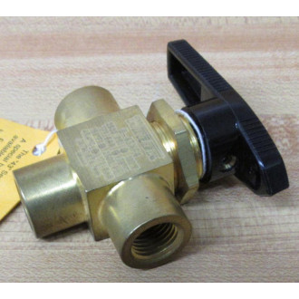 WhiteySwagelok B-43XF4 3 Way Ball Valve B43XF4