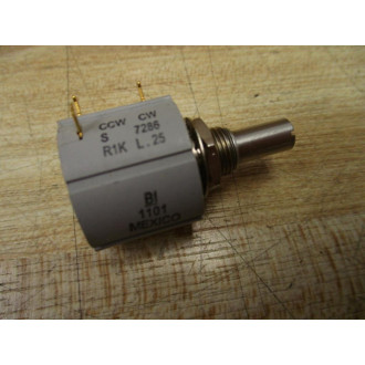 TT Electronics BI Technologies 7286 R1K L.25 Rotary Potentiometer 7286R1KL25 - New No Box