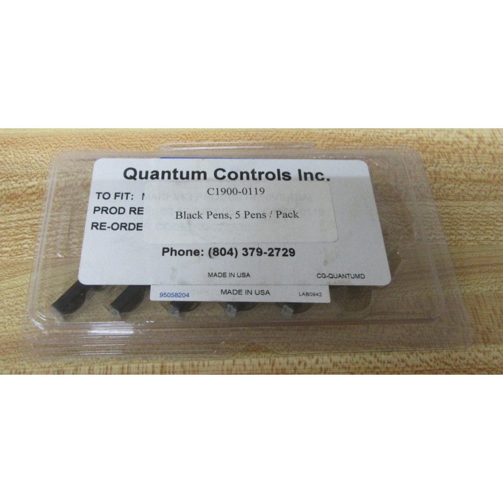 Quantum Controls C1900-0119 Chart Pen C19000119 (Pack of 5)