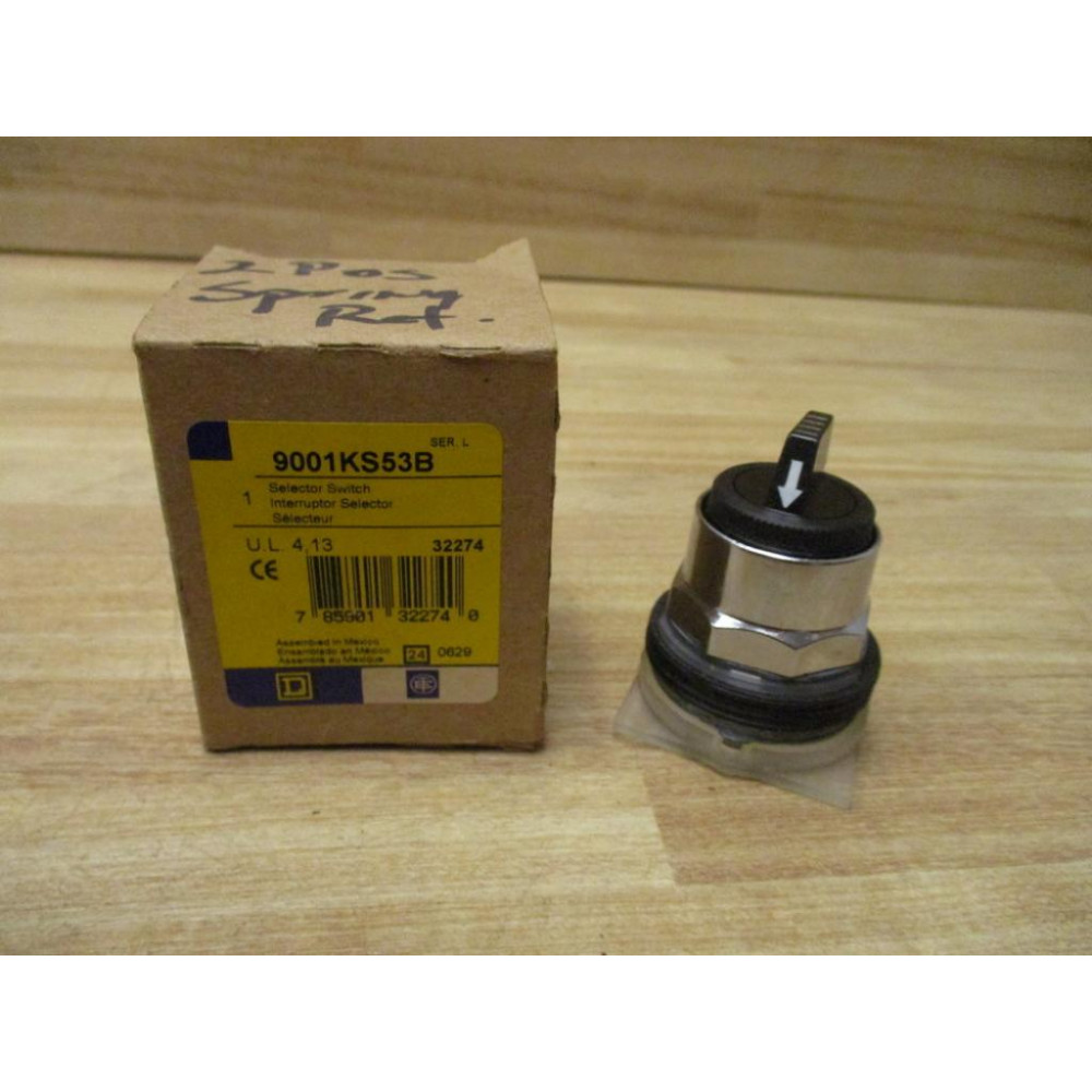 Square D 9001-KS53B Schneider Selector Switch 9001KS53B Series L Square D 9001-KS53B Schneider Selector Switch 9001KS53B Series L