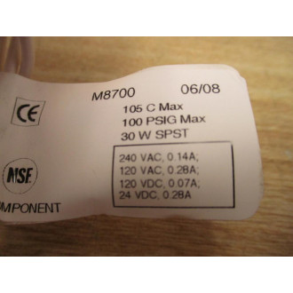 Madison M8700 Float Switch 12" 240VAC 0.14A