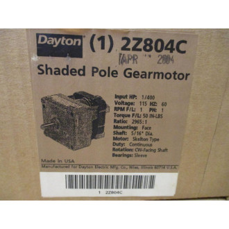 Dayton 2Z804C Shaded Pole Gearmotor