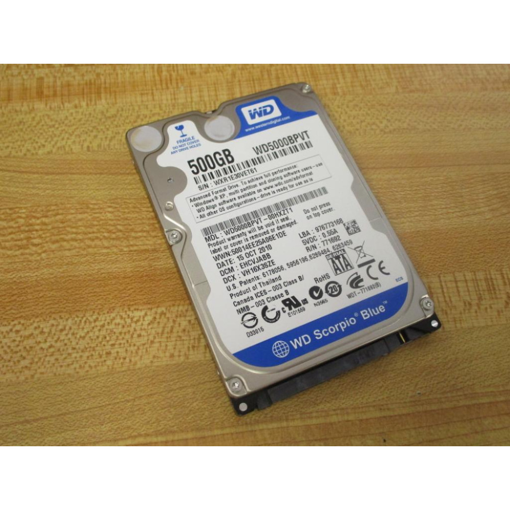 Western Digital WD5000BPVT 500GB 205" Hard Drive  WD5000BPVT-00HXZT1 - Used Western Digital WD5000BPVT 500GB 205" Hard Drive  WD5000BPVT-00HXZT1 - Used
