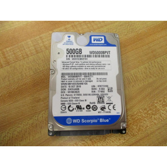 Western Digital WD5000BPVT 500GB 205" Hard Drive  WD5000BPVT-00HXZT1 - Used Western Digital WD5000BPVT 500GB 205" Hard Drive  WD5000BPVT-00HXZT1 - Used