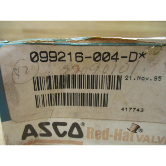 AscoRed Hat 099216-004-D Solenoid Valve Coil 99-216-4D