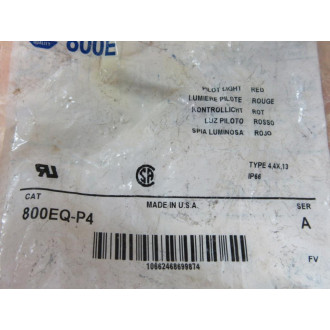 Allen Bradley 800EQ-P4 Square Pilot Light 800EQP4 wPlastic Ring