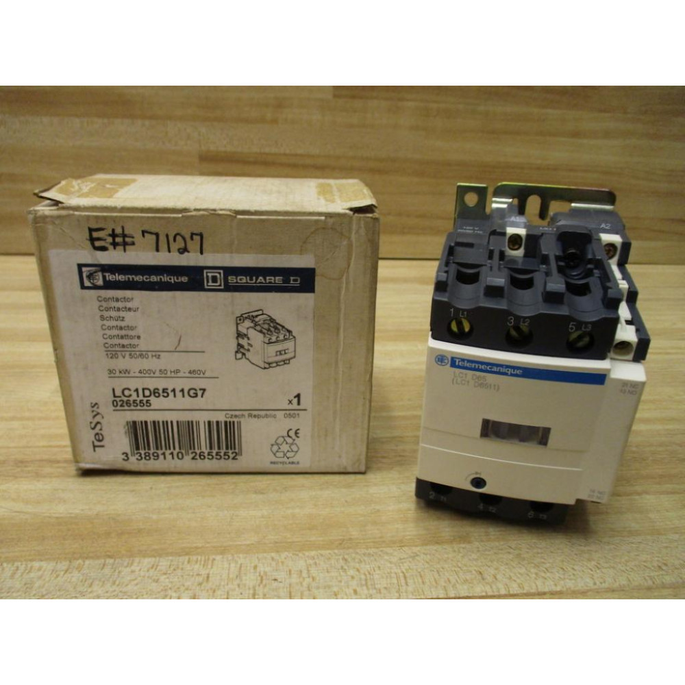 Square D LC1D6511G7 Telemecanique Contactor