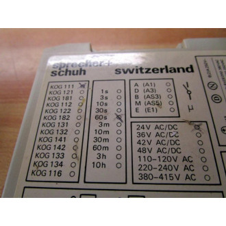 Sprecher + Schuh KOG 111 A1 Timing Relay KOG111A1 WMissing Screw - Used