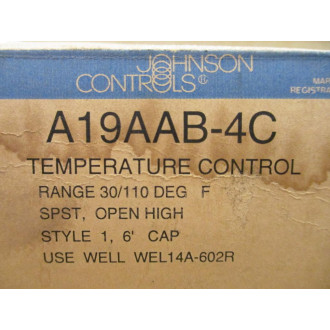 Johnson Controls A19AAB-4C Penn Temperature Control A19AAB4C