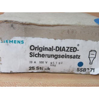 Siemens 5SB27 Bottle Fuse 20A-500V (Pack of 25)