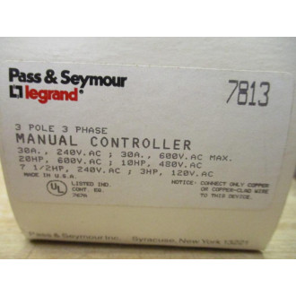 Pass & Seymour 7813 Manual Motor Controller CAT 7813