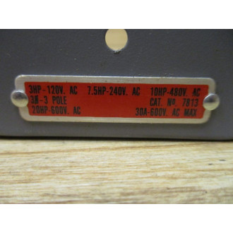 Pass & Seymour 7813 Manual Motor Controller CAT 7813