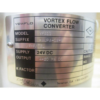 Johnson Yokogawa YFA11-AUPA-02*EFMFTBL Yewflo Vortex Flow Converter YFA11 - New No Box
