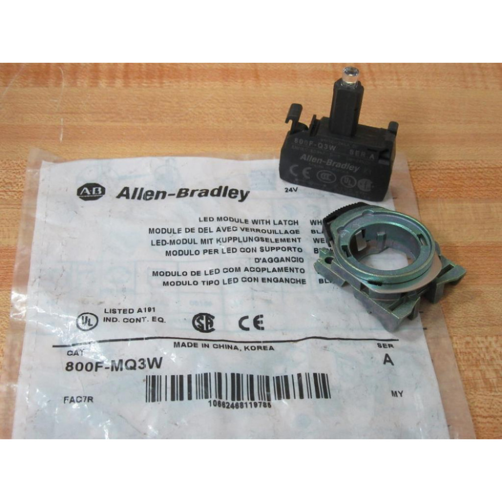 Allen Bradley 800F-MQ3W LED Module WLatch 800FMQ3W Allen Bradley 800F-MQ3W LED Module WLatch 800FMQ3W