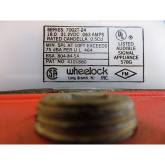 Wheelock 7002T-24 Safety Alarm Horn BSA-804-84-SA Halon Alarm - Used