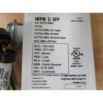 Acuity Controls NPP16 D EFP PowerRelay Pack NPP16DEFP