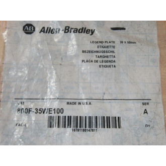 Allen Bradley 800F-35WE100 Legend Plate 800F35WE100 (Pack of 9)